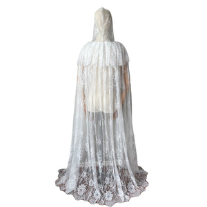 Halloween Cloak with Hood Unisex Adult Lace Cape Costums