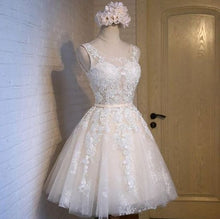 Load image into Gallery viewer, Fairy Homecoming Dress 2023 Short Tulle with Appliques Sleeveless