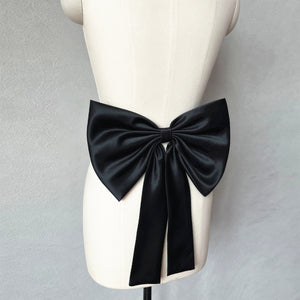 Detachable Bow for Wedding Dress Satin with Tail