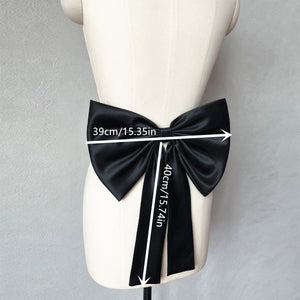 Detachable Bow for Wedding Dress Satin with Tail