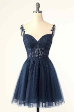 Load image into Gallery viewer, Fairy Homecoming Dress 2023 Short Spaghetti Straps Tulle with Appliques