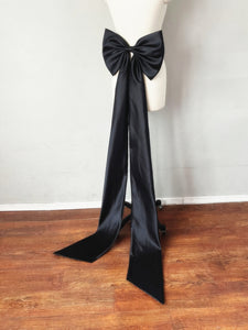 Long Bow Detachable for Wedding Dress Satin One Layer with 59" Train