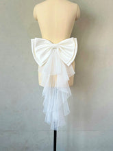 Load image into Gallery viewer, Satin Bow Tulle Train for Wedding Dress Detachable White/Black/Pink