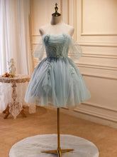 Load image into Gallery viewer, Fairy Homecoming Dress 2023 Short Off the Shoulder Tulle with Appliques