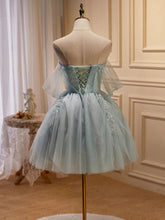 Load image into Gallery viewer, Fairy Homecoming Dress 2023 Short Off the Shoulder Tulle with Appliques