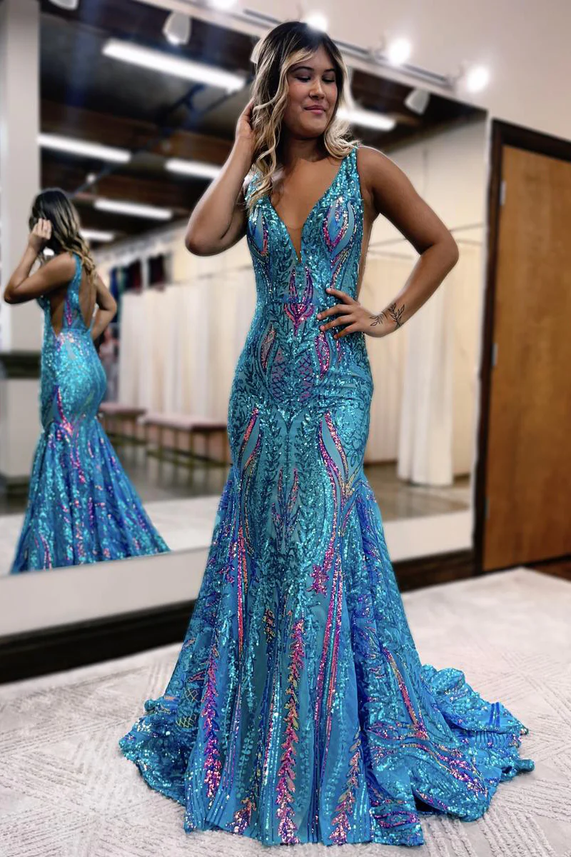 prom dresses 2025 mermaid Sexy Sequin Prom Dress 2025 Mermaid 2 / Custom Color