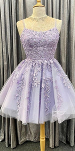Fairy Homecoming Dress 2023 Short Spaghetti Straps Corset Back with Appliques