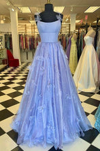 Load image into Gallery viewer, Lilac Prom Dress 2024 Spaghetti Straps Butterfly Tulle