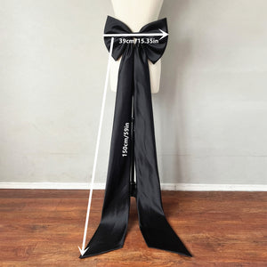 Long Bow Detachable for Wedding Dress Satin One Layer with 59" Train