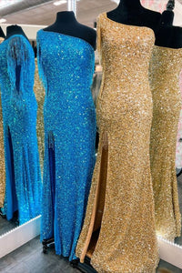 Unique Prom Dress 2024 One-shoulder Sequin with Tassels