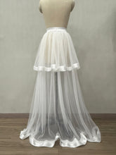 Load image into Gallery viewer, Tulle High‑Low Skirt Overlay for Wedding Halloween Elastic Waist