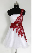 Load image into Gallery viewer, White Homecoming Dress 2023 One-shoulder Tulle with Appliques