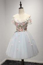 Load image into Gallery viewer, Floral Homecoming Dress 2023 Short Fairy Off the Shoulder Tulle