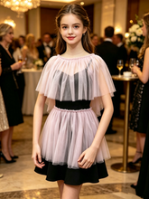 Load image into Gallery viewer, Two-piece Tulle Cape Mini Over-skirt Photography Dresses Halloween