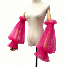 Load image into Gallery viewer, Tulle Detachable Sleeves for Wedding Halloween