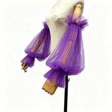 Load image into Gallery viewer, Tulle Detachable Sleeves for Wedding Halloween