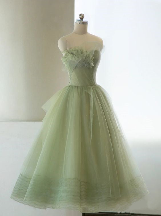 green hoco dresses 2023 Homecoming Dress Short Fairy Strapless Princess Tulle – AnnaCustomDress SCHL003168_R_S