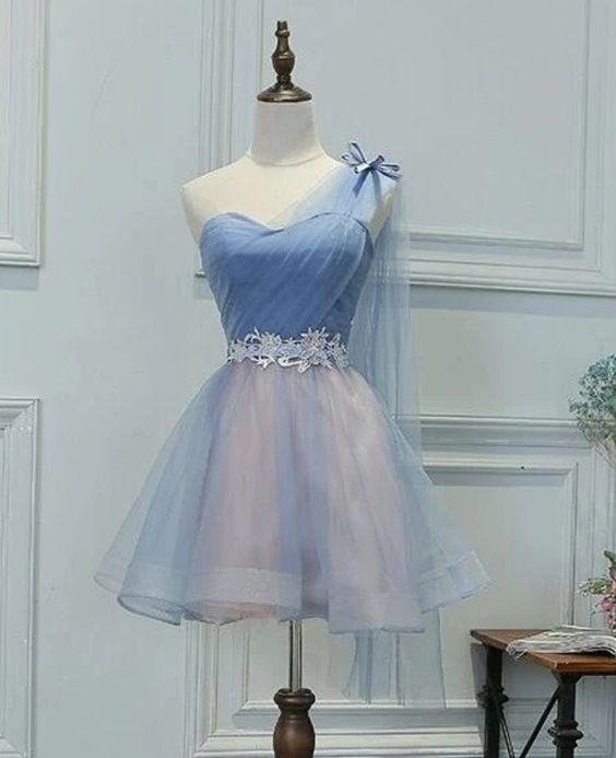 Fairy Homecoming Dress 2023 Short Princess One-shoulder Tulle Horsehair