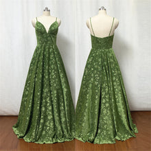 Load image into Gallery viewer, Green Floral Prom Dress 2024