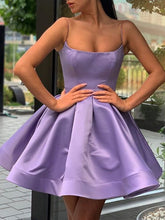 Load image into Gallery viewer, Short Homecoming Dress 2023 Spaghetti Straps Horsehair Satin Corset Back