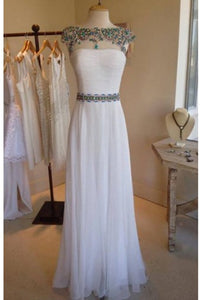 Elegant Prom Dress 2024 Sleeveless Beaded Chiffon
