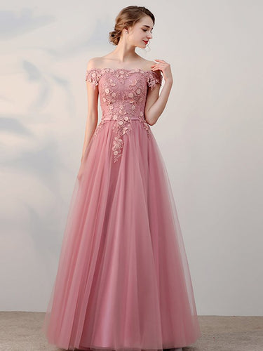 Fairy Prom Dress 2024 Off the Shoulder Lace Appliques Tulle Corset Back
