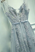 Load image into Gallery viewer, Fairy Prom Dress 2024 V Neck Lace Appliques Tulle