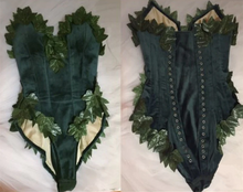 Load image into Gallery viewer, Halloween Bodysuits Women Sexy Costume Leotard Poison Ivy Corset Leaf Corset Back