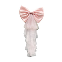 Load image into Gallery viewer, Satin Bow Tulle Train for Wedding Dress Detachable White/Black/Pink