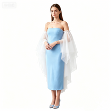 Load image into Gallery viewer, Detachable Tulle Cape Sleeves for Wedding Halloween