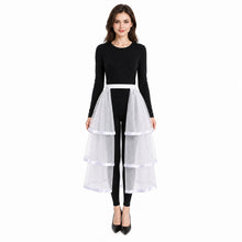 Load image into Gallery viewer, Gothic Tulle Skirt 3 Tiers Ribbon Trim for Halloween Elastic Waist