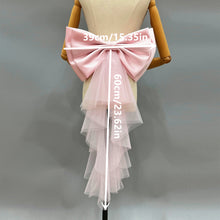 Load image into Gallery viewer, Satin Bow Tulle Train for Wedding Dress Detachable White/Black/Pink