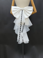 Load image into Gallery viewer, Satin Bow Tulle Train for Wedding Dress Detachable White/Black/Pink