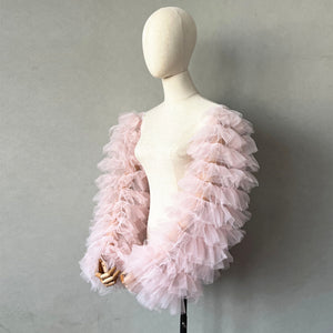 Detachable Sleeves for Women Tulle Tiered