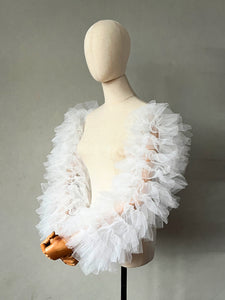 Detachable Sleeves for Women Tulle Tiered