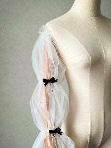 Detachable Sleeves for Wedding Dress Tulle with Bow(s)