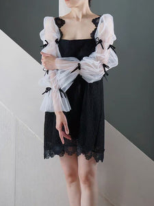 Detachable Sleeves for Women Dress Tulle with Bow(s)