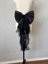 Load image into Gallery viewer, Satin Bow Tulle Train for Wedding Dress Detachable White/Black/Pink