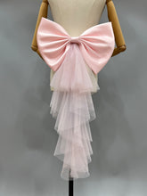 Load image into Gallery viewer, Satin Bow Tulle Train for Wedding Dress Detachable White/Black/Pink