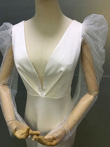 Detachable Sleeves For Wedding Dress Tulle