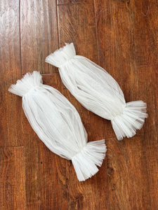 Wedding Sleeves for Bride Detachable Tulle White
