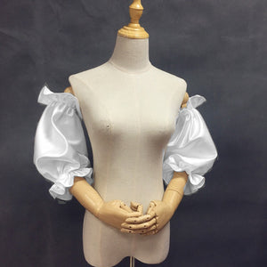 Wedding Sleeves for Bride Detachable Satin