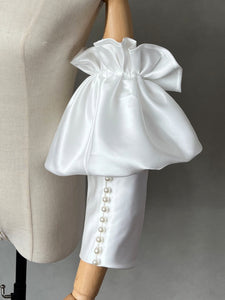 Detachable Sleeves for Wedding Dress Satin with Pearls