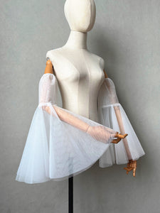 Wedding Sleeves for Dress Tulle Ruched