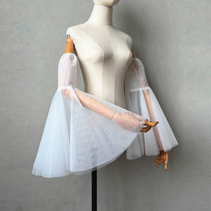 Wedding Sleeves for Dress Tulle Ruched