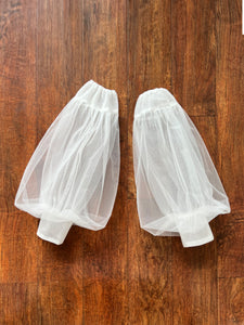 Bridal Sleeves Detachable for Wedding Dress Tulle Finished Edge