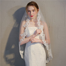 Load image into Gallery viewer, Lace Veils 1 Tier for Brides Short White/Ivory