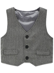 Charcoal Grey Boy's Vest Made to Order Wedding Ring Bearer Waistcoat