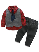 Load image into Gallery viewer, Charcoal Grey Boy&#39;s Vest Made to Order Wedding Ring Bearer Waistcoat 3 Pockets 3 Buttons