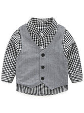 Load image into Gallery viewer, Light Grey Boy&#39;s Vest Made to Order Wedding Ring Bearer Waistcoat 1 Pocket 3 Buttons